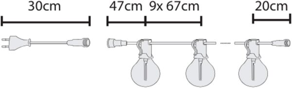 Varal de Lâmpadas Cordão de Luzes Gambiarra 7 Metros 10 Lâmpadas Filamento LED G40 Luz Amarela 2200K | ਅਕੋਪੰਹਾ ਲੰਮਪਾਦਾਸ (220, ਵੋਲਟ) - Image 7